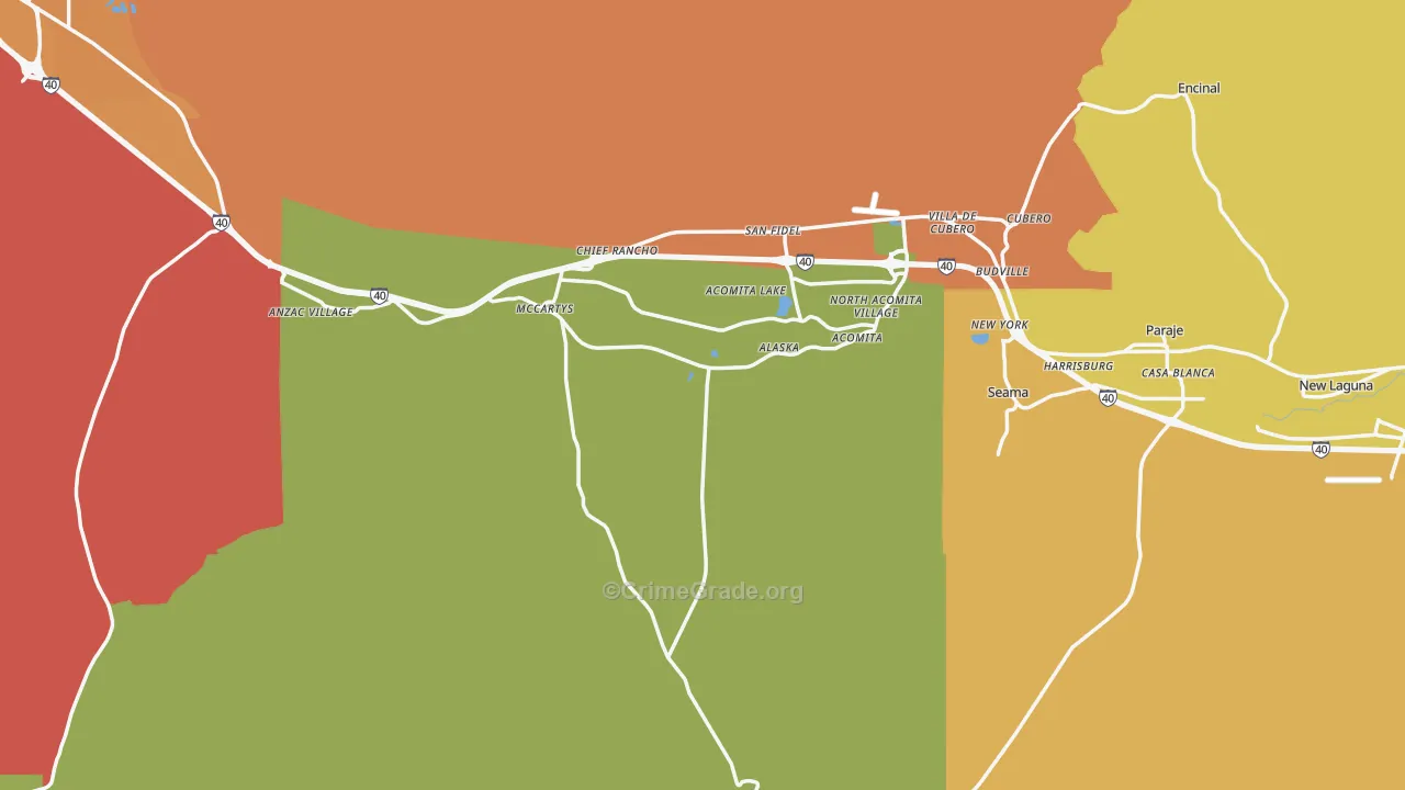 Pueblo Of Acoma, NM Map of Arson Rates