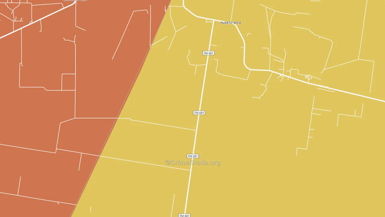 Puerto Rico, TX Map of Arson Rates