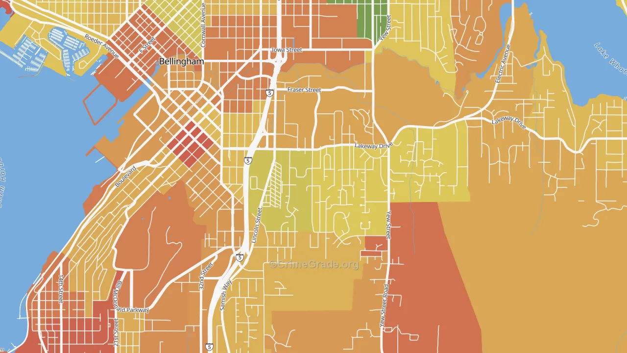Puget, Bellingham, WA Map of Arson Rates