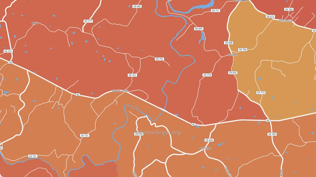 Pullens, VA Map of Arson Rates
