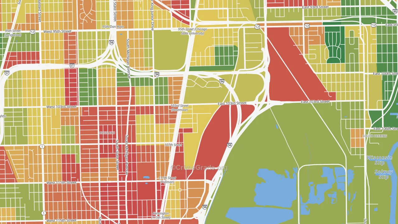 Pullman, Chicago, IL Map of Arson Rates