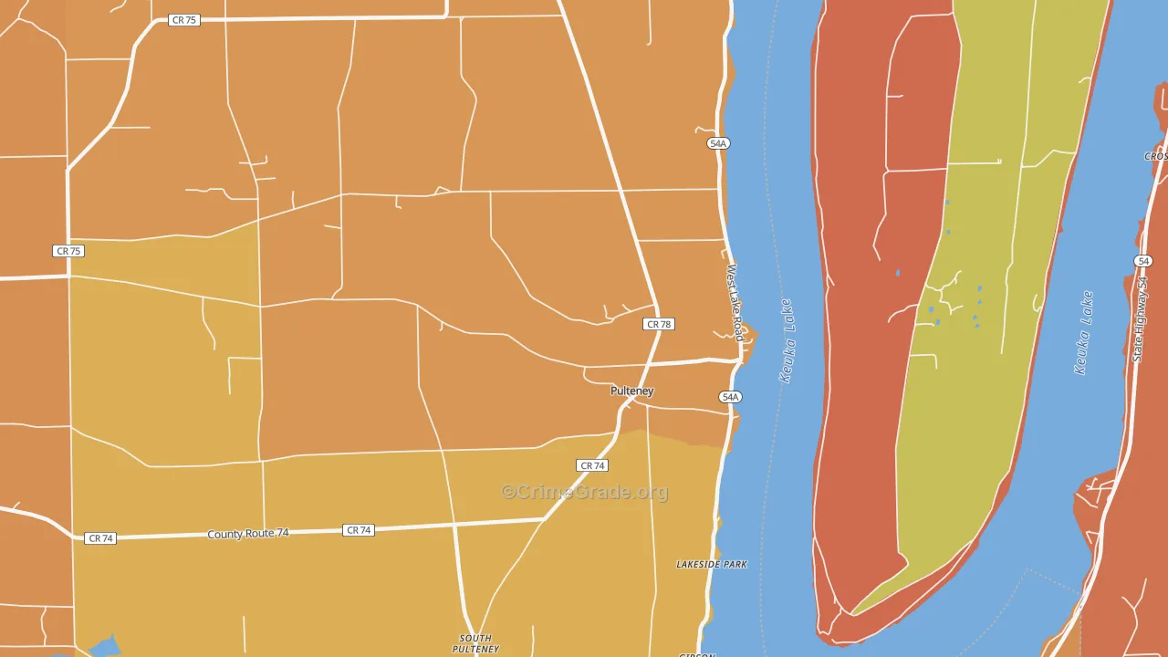 Pulteney, NY Map of Arson Rates