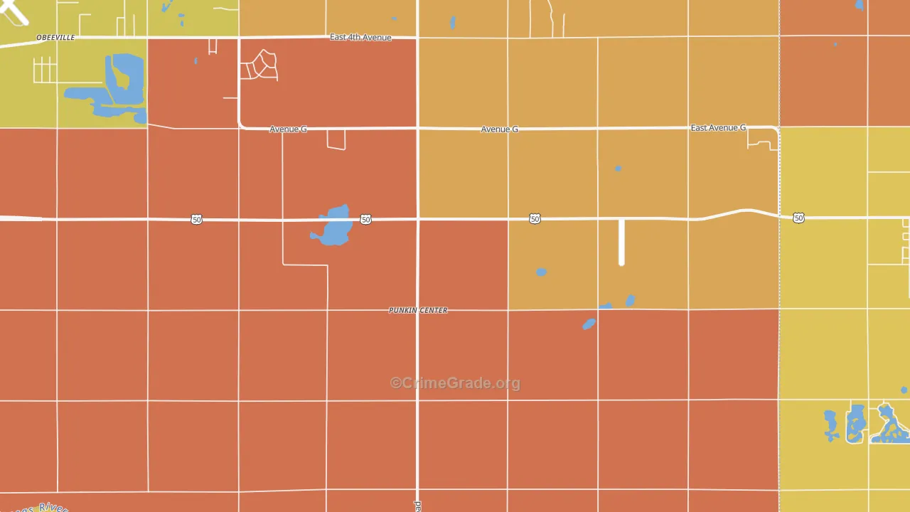 Punkin Center, KS Map of Arson Rates