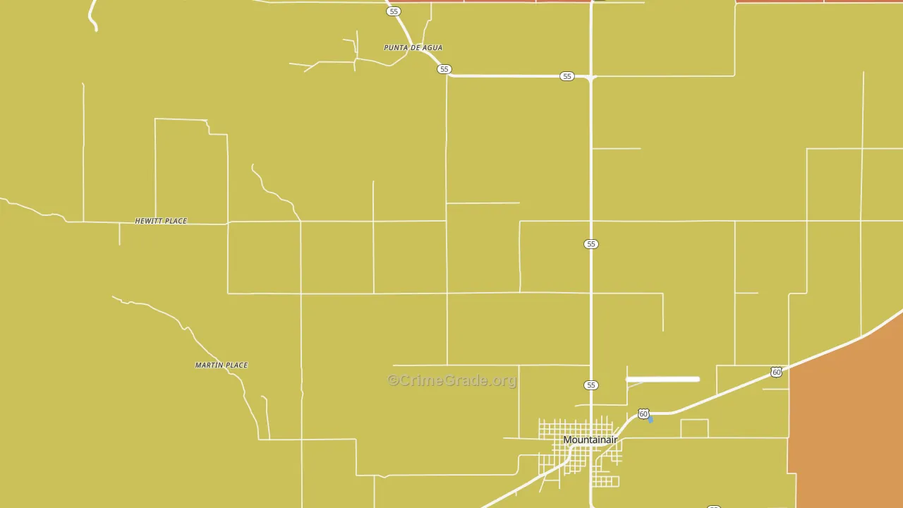 Punta de Agua, NM Map of Arson Rates