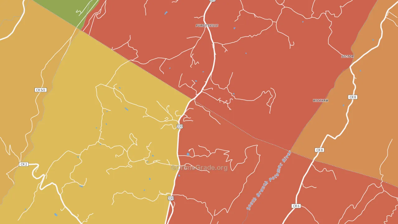 Purgitsville, WV Map of Arson Rates