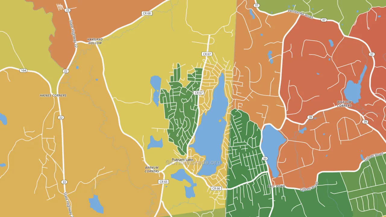 Putnam Lake, Patterson, NY Map of Arson Rates