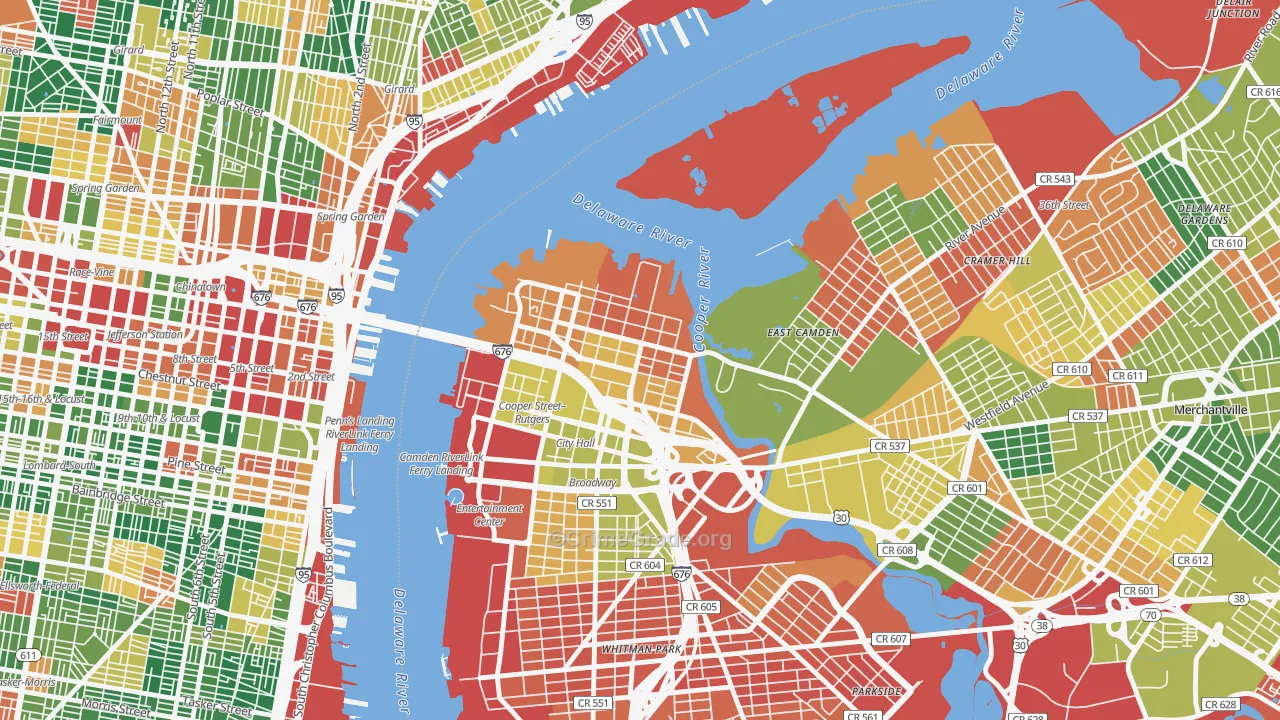 Pyne Poynt, Camden, NJ Map of Arson Rates
