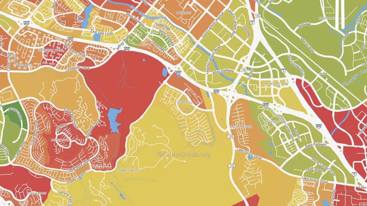 Quail Hill, Irvine, CA Map of Arson Rates
