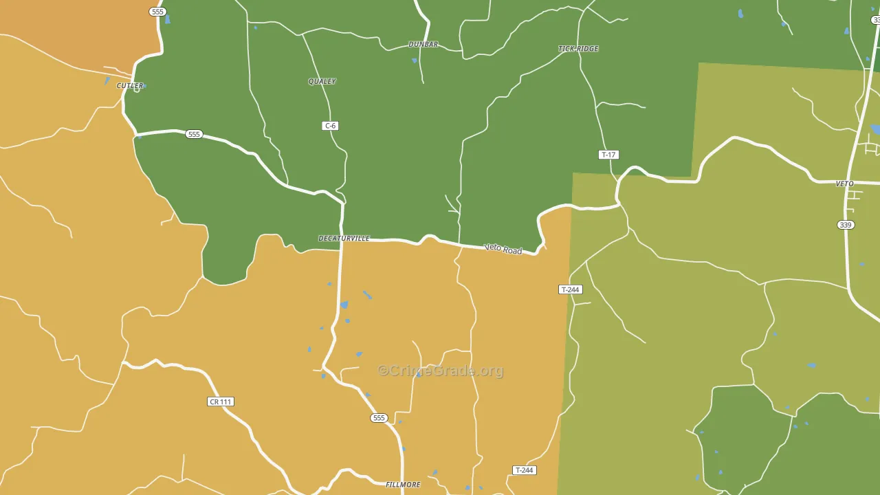 Qualey, OH Map of Arson Rates