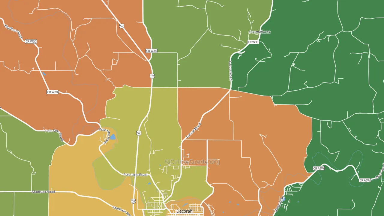 Quandahl, IA Map of Arson Rates