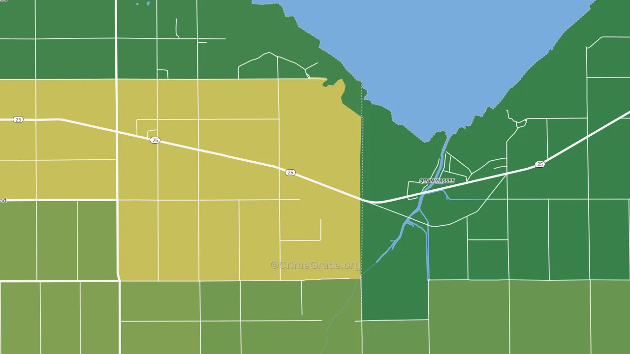 Quanicassee, MI Map of Arson Rates