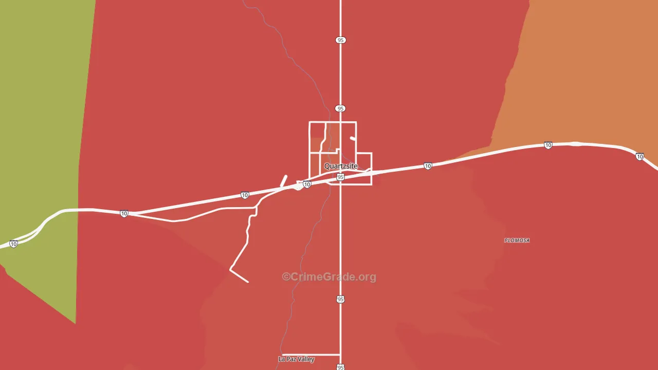 Quartzsite, AZ Map of Arson Rates