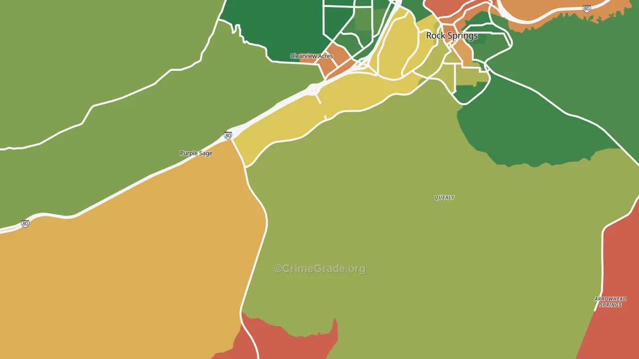 Quealy, WY Map of Arson Rates