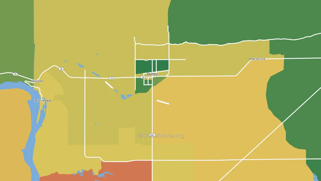 Quincy, WA Map of Arson Rates