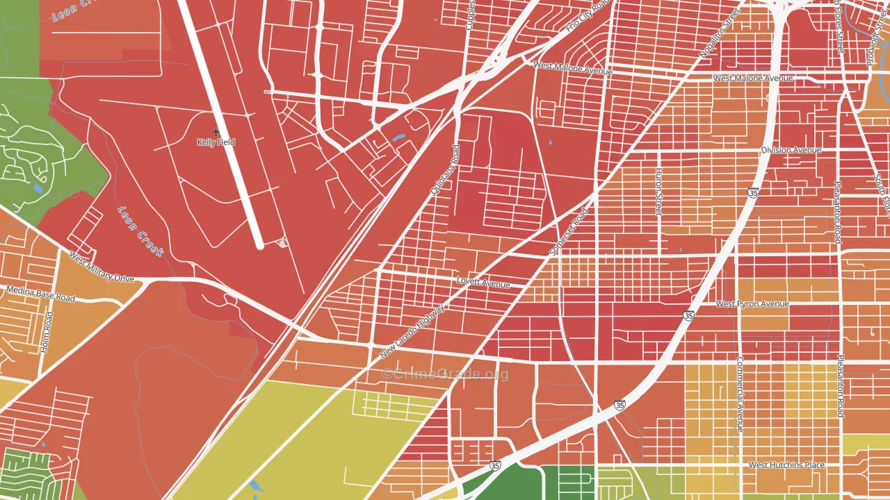 Quintana Community, San Antonio, TX Map of Arson Rates