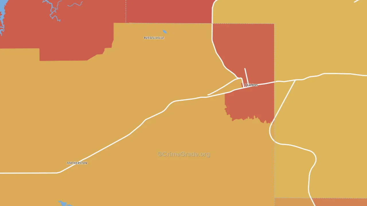 Quinton, OK Map of Arson Rates