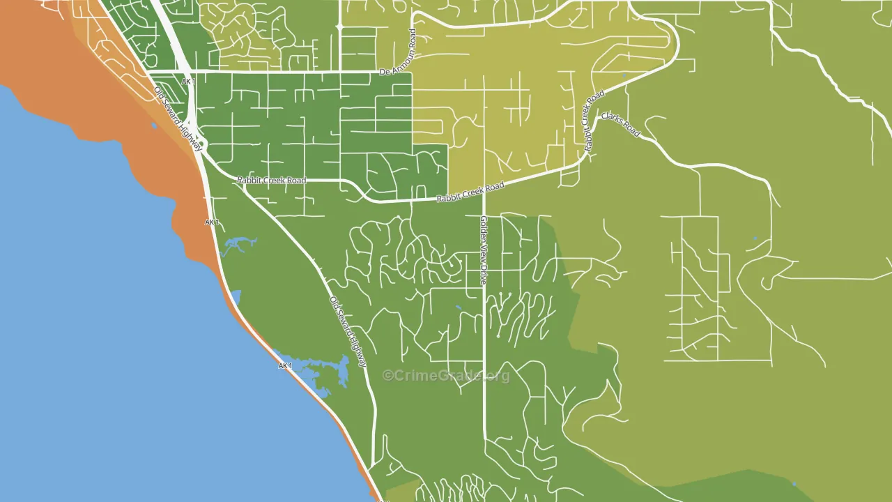 Rabbit Creek, Anchorage, AK Map of Arson Rates