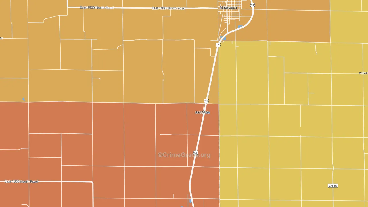 Radford, IL Map of Arson Rates