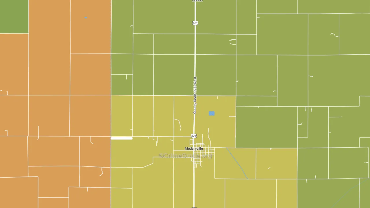 Radioville, IN Map of Arson Rates