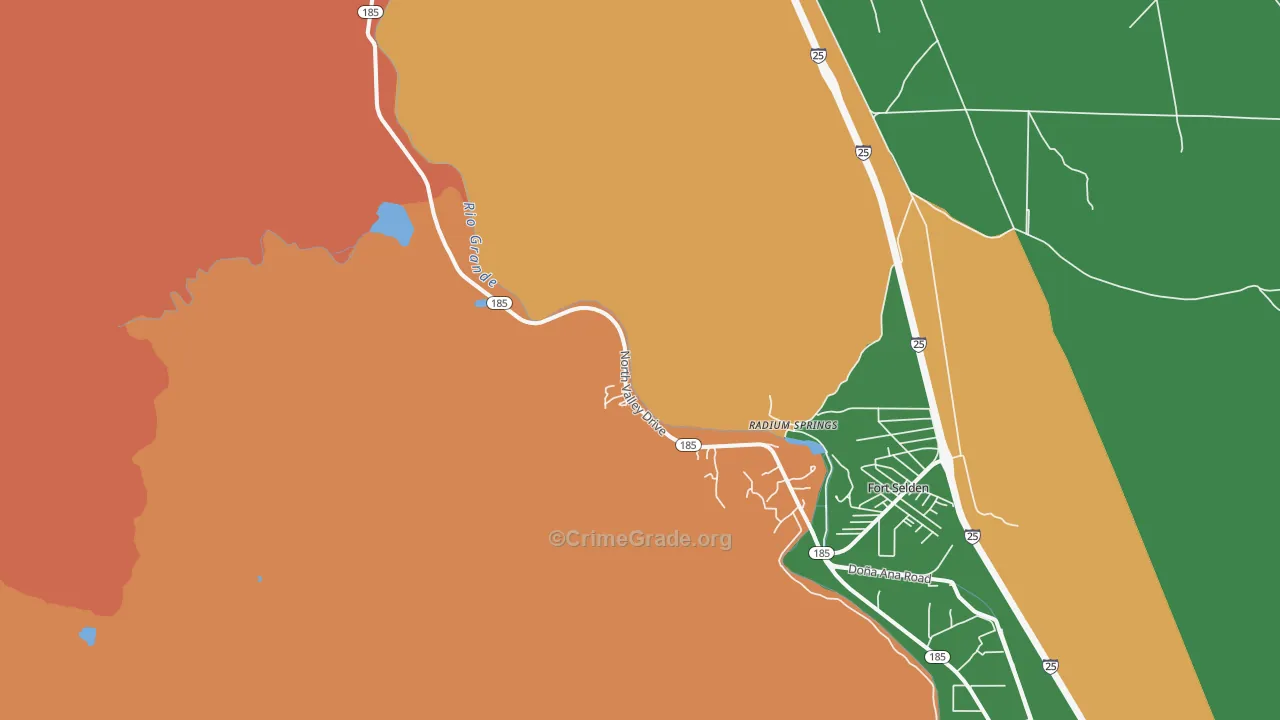 Radium Springs, NM Map of Arson Rates