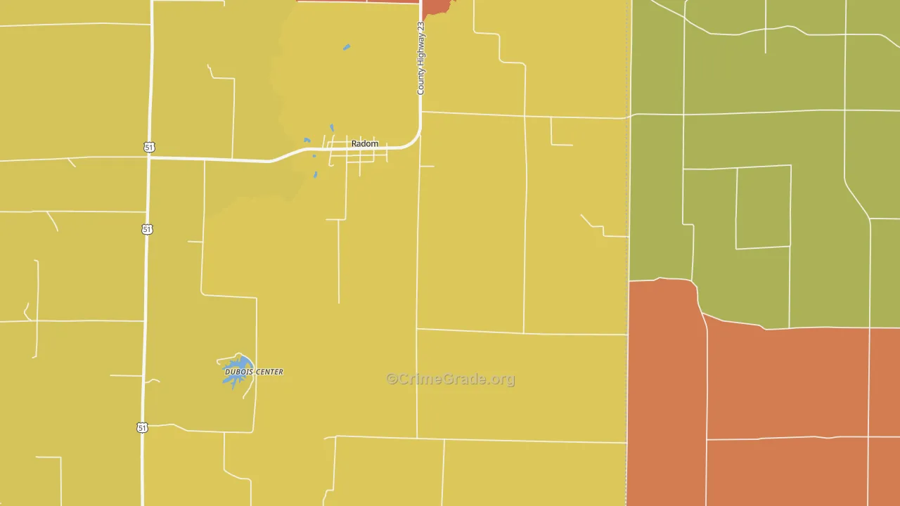 Radom, IL Map of Arson Rates