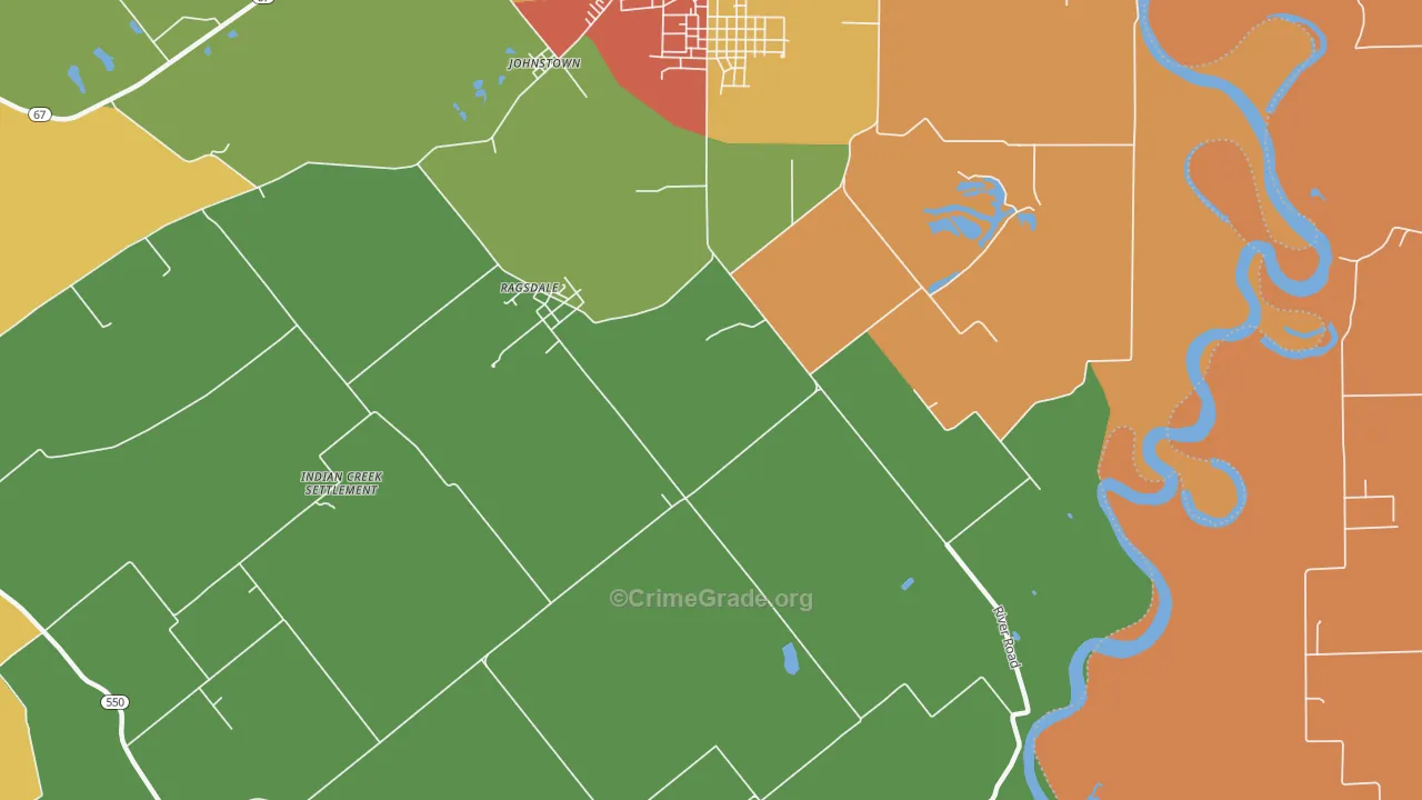 Ragsdale, IN Map of Arson Rates
