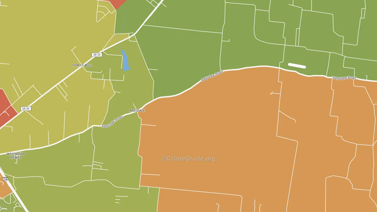 Ragsdale, TN Map of Arson Rates
