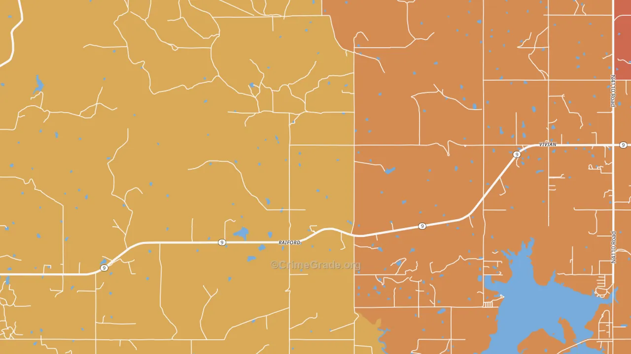 Raiford, OK Map of Arson Rates