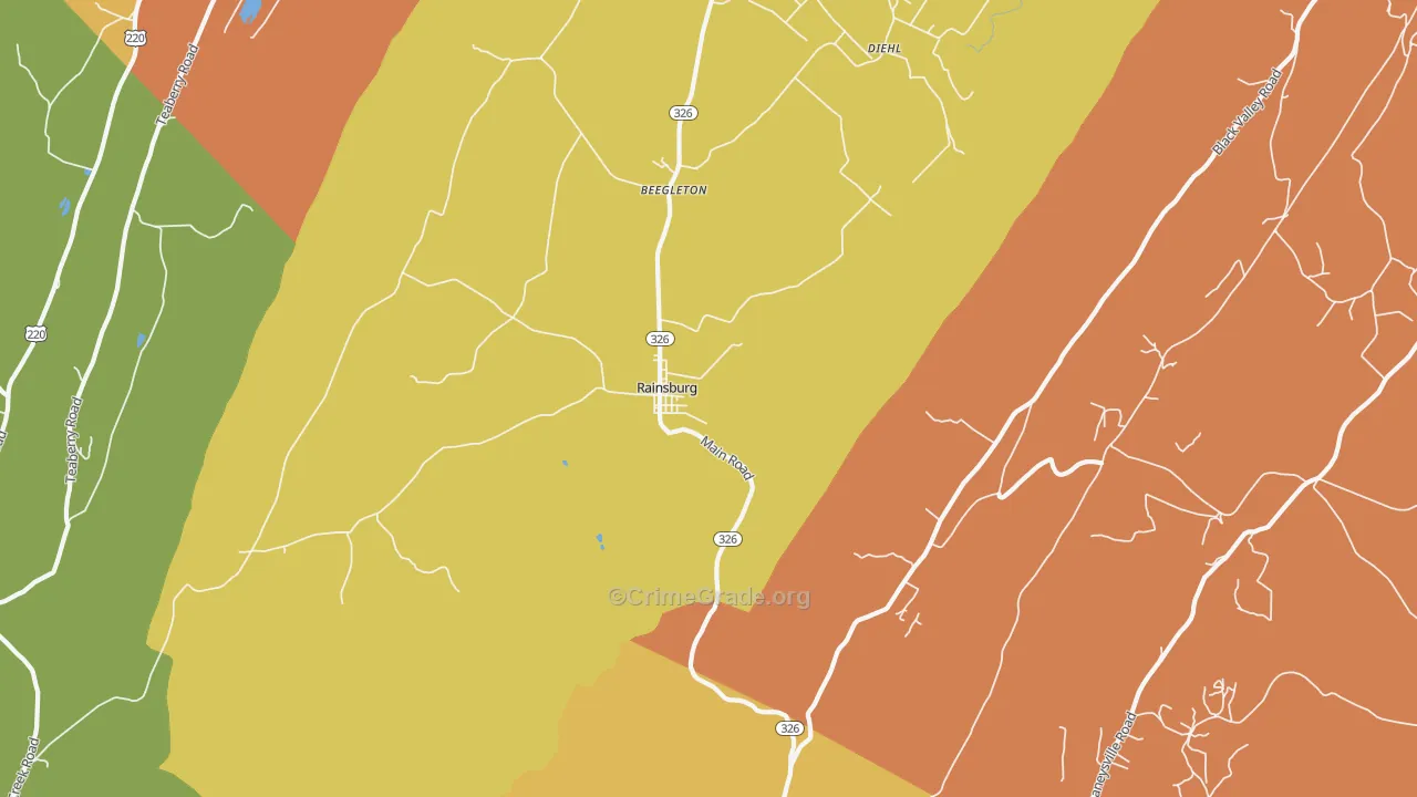 Rainsburg, PA Map of Arson Rates