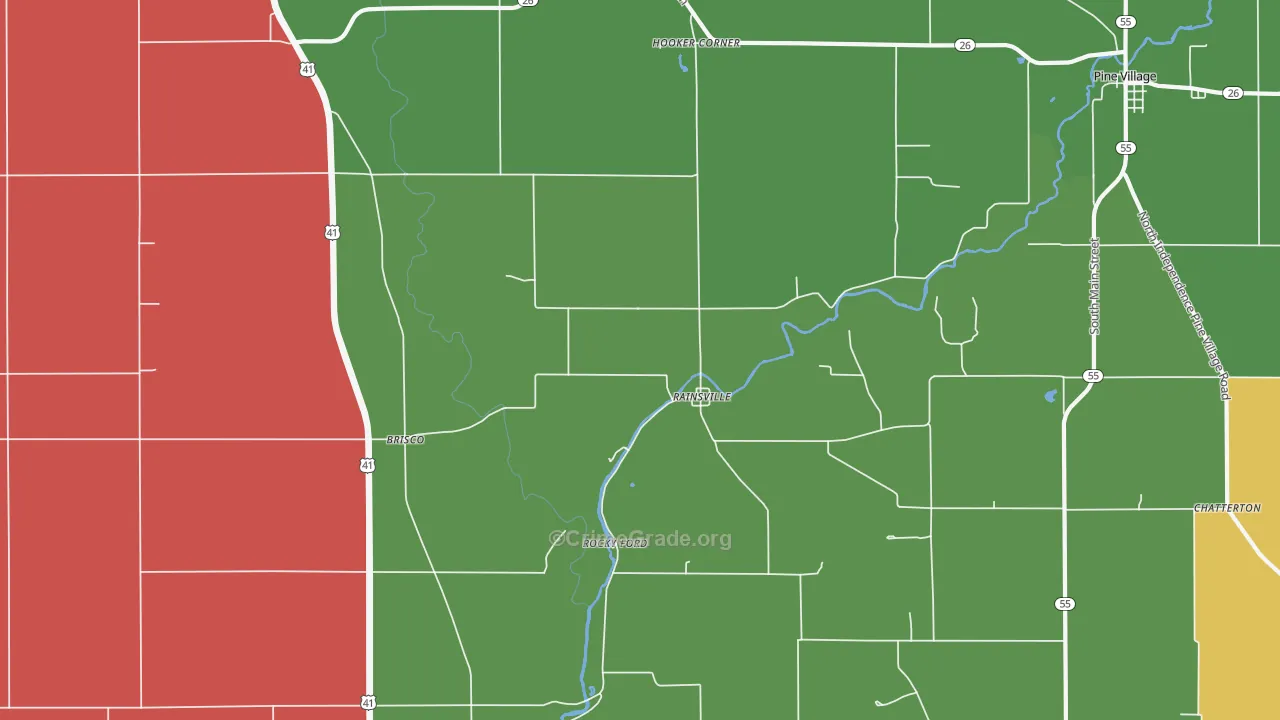Rainsville, IN Map of Arson Rates