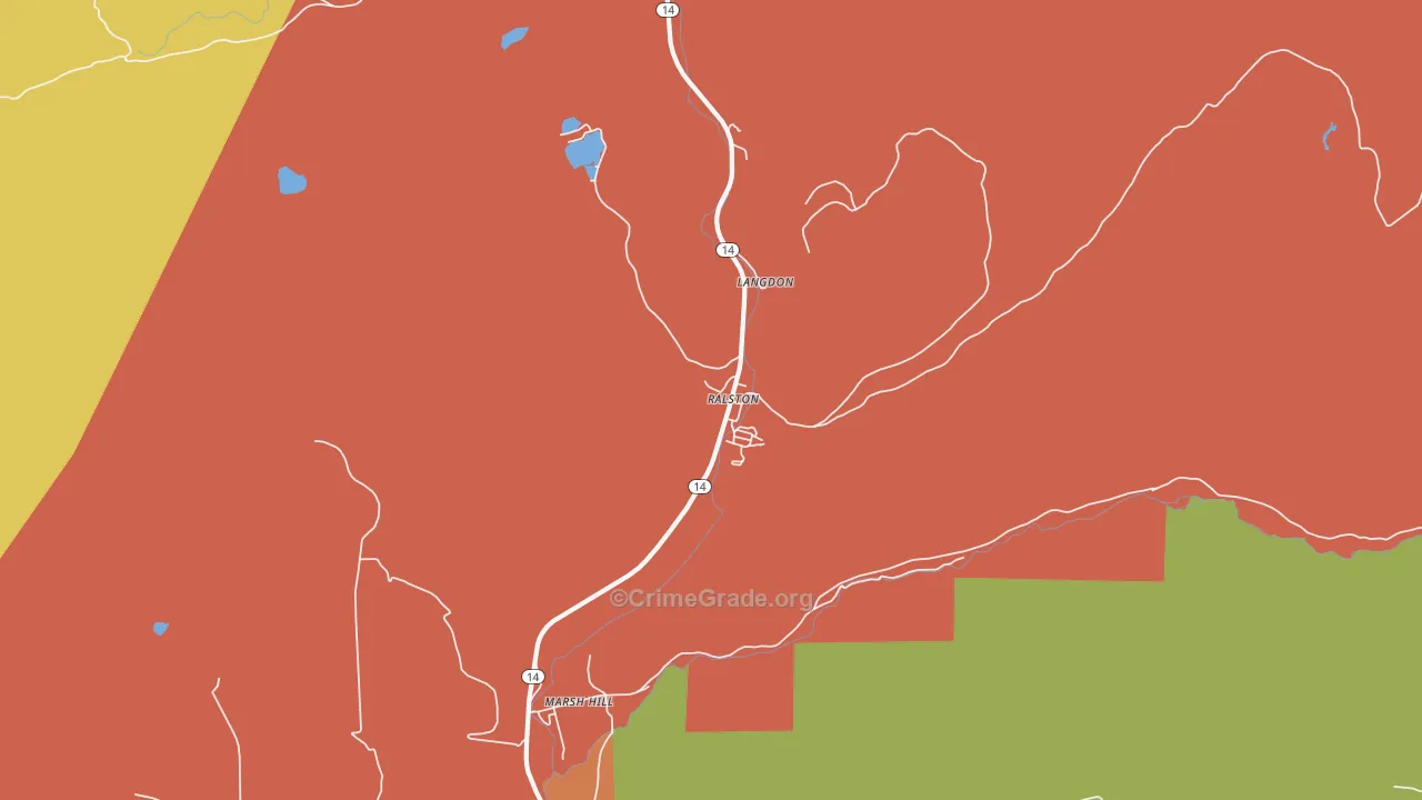 Ralston, PA Map of Arson Rates