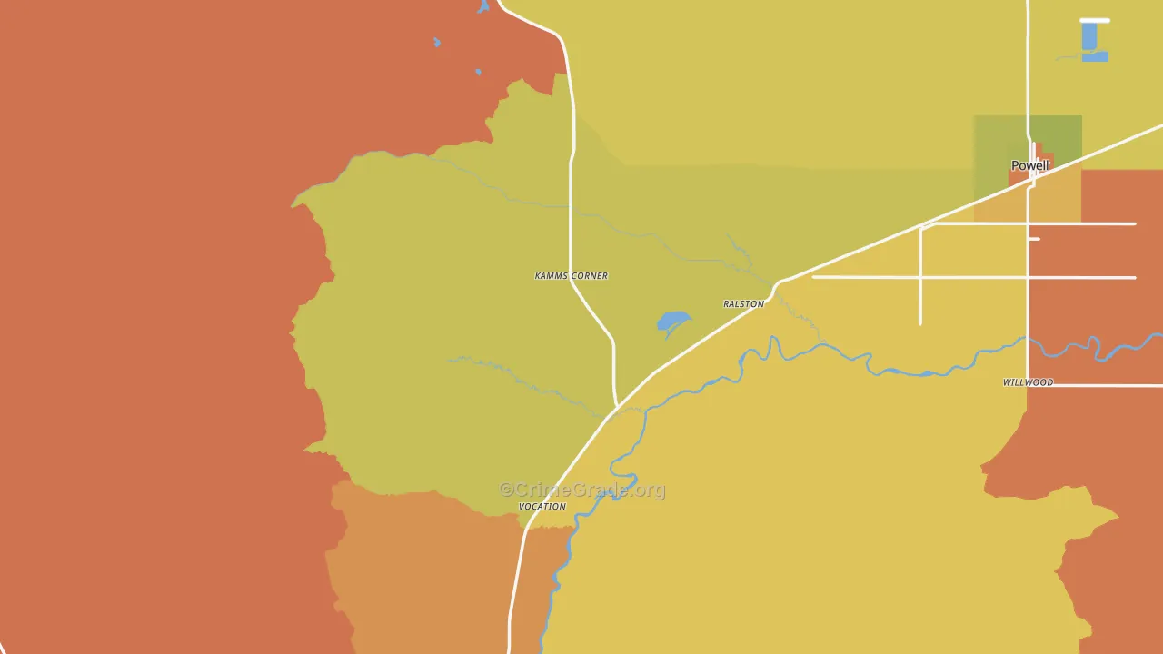 Ralston, WY Map of Arson Rates