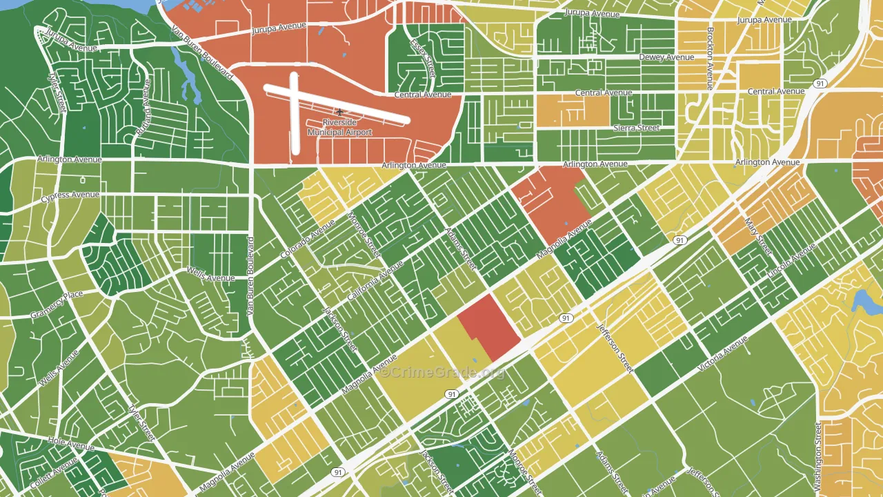 Ramona, Riverside, CA Map of Arson Rates