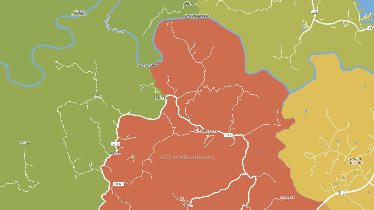 Ramsey, WV Map of Arson Rates