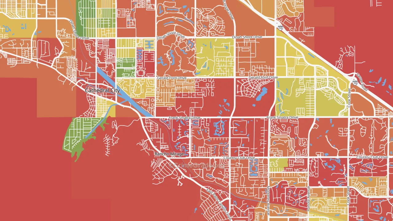 Rancho Mirage, CA Map of Arson Rates