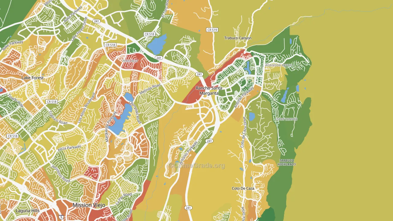 Rancho Santa Margarita, CA Map of Arson Rates