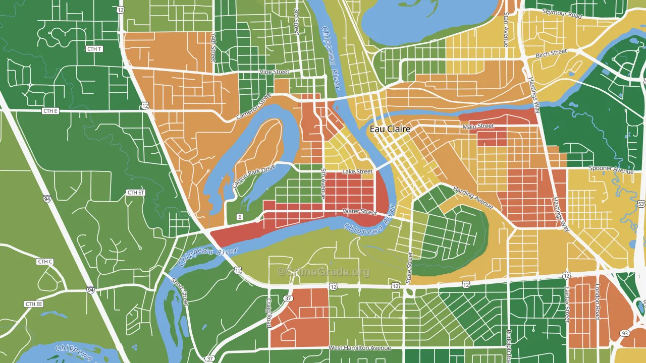 Randall Park, Eau Claire, WI Map of Arson Rates