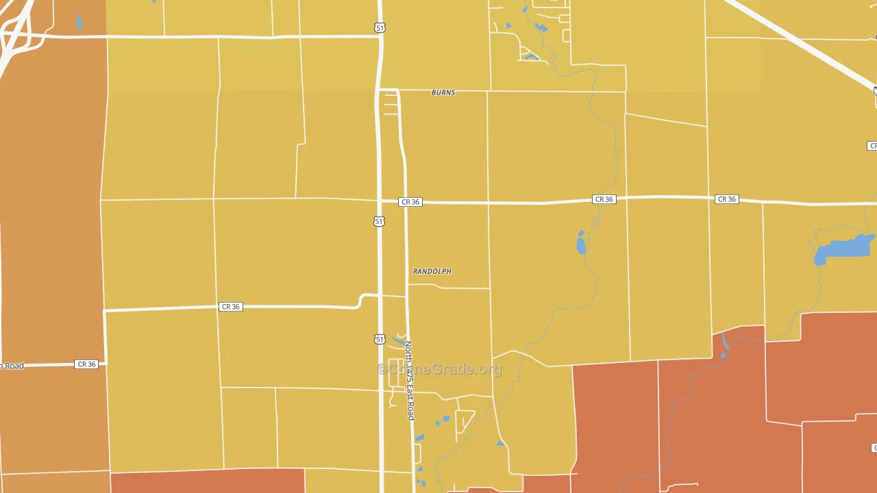 Randolph, IL Map of Arson Rates