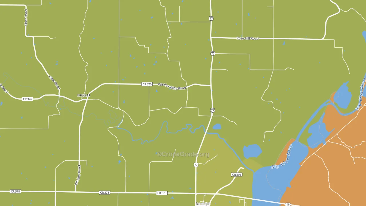 Randolph, KS Map of Arson Rates