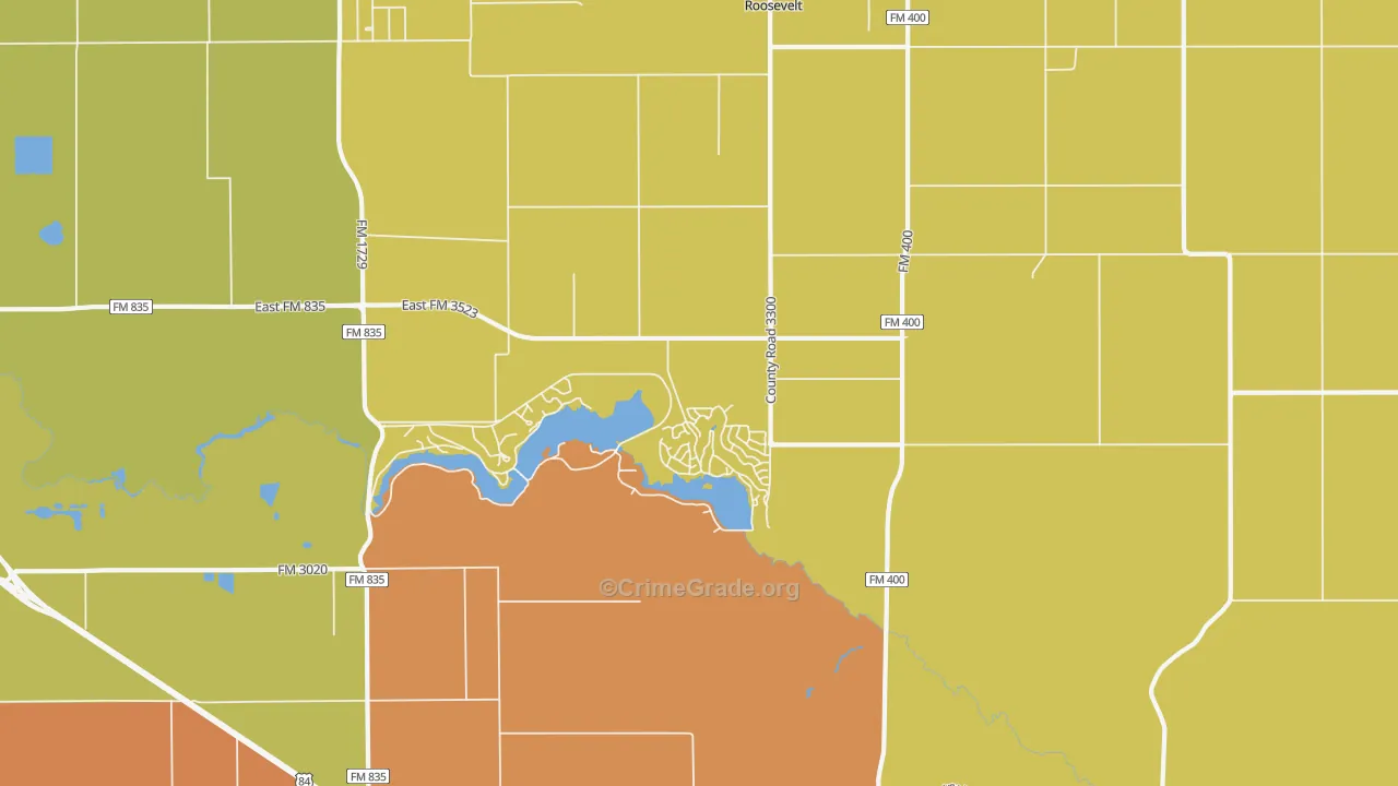 Ransom Canyon, TX Map of Arson Rates