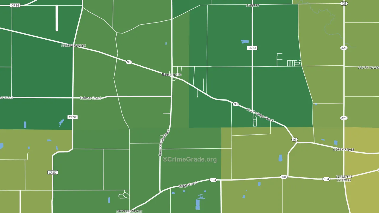 Ransomville, NY Map of Arson Rates