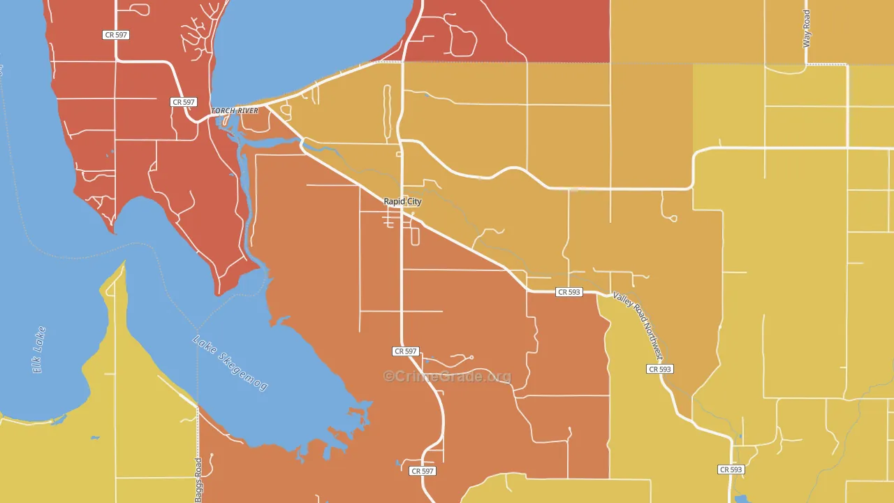 Rapid City, MI Map of Arson Rates