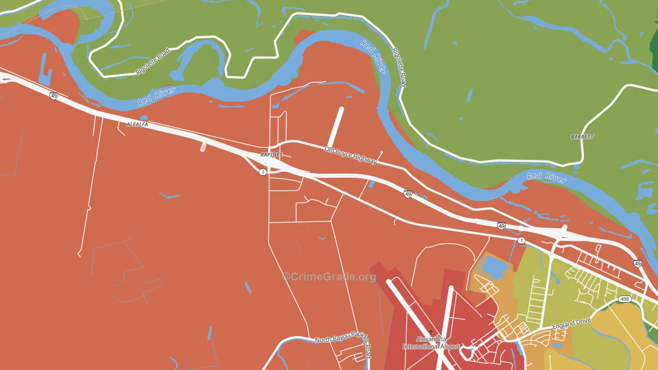 Rapides, LA Map of Arson Rates