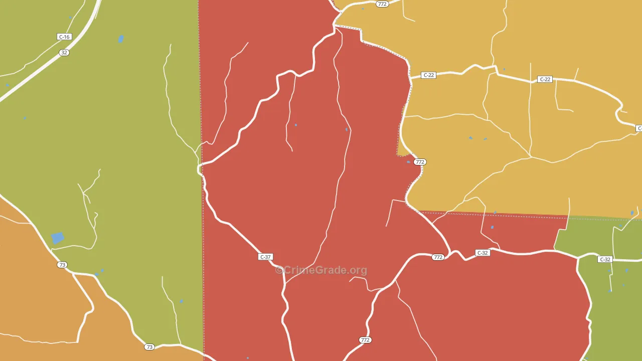 Rarden, OH Map of Arson Rates