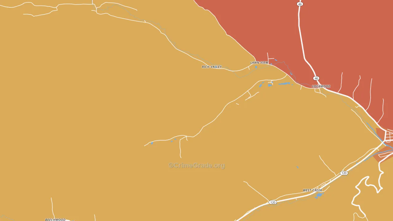 Rathbun, PA Map of Arson Rates