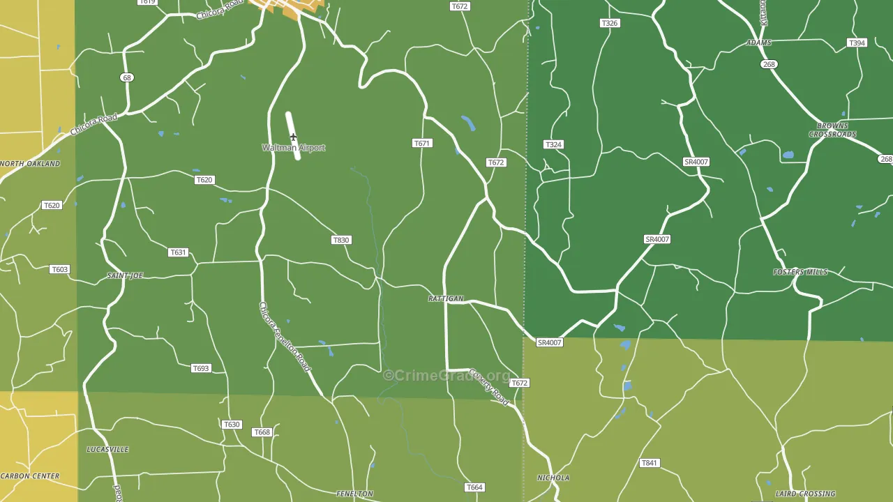 Rattigan, PA Map of Arson Rates
