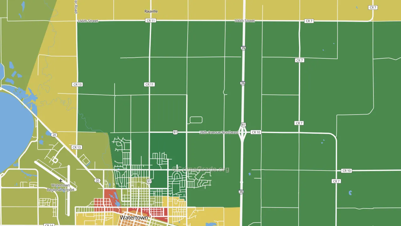 Rauville, SD Map of Arson Rates