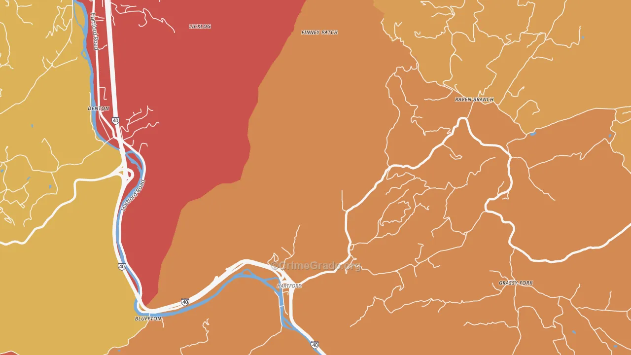 Raven Branch, TN Map of Arson Rates