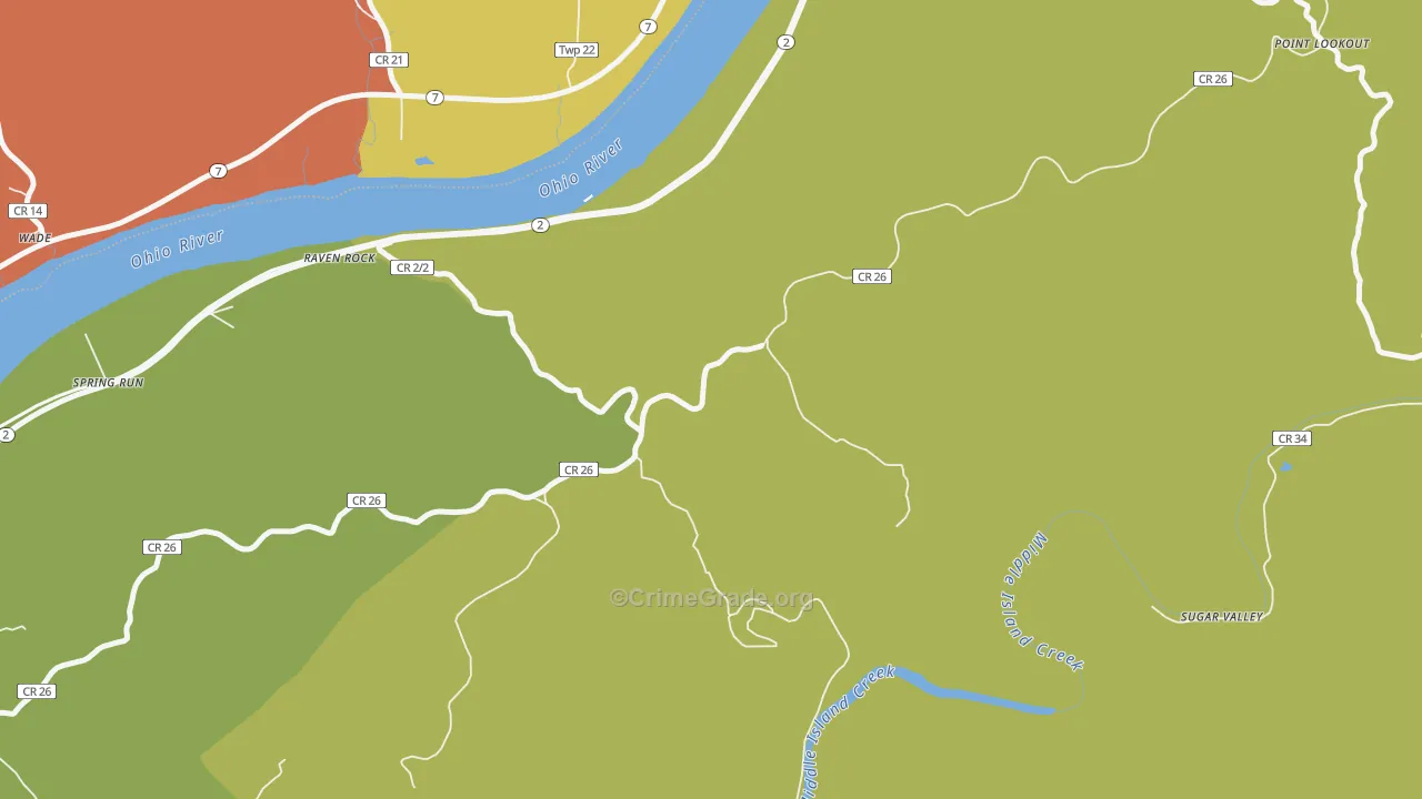 Raven Rock, WV Map of Arson Rates