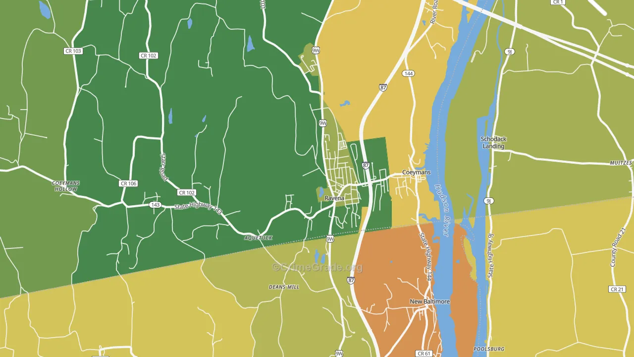 Ravena, NY Map of Arson Rates